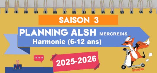 Planning des Activités ALSH Harmonie du mercredi